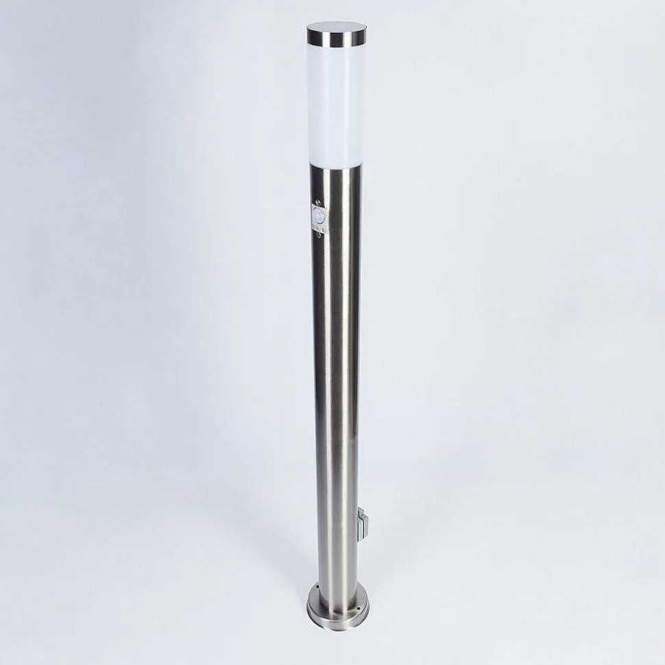 Borne Lumineuse Sessa Nickel Mat, 1 Lumiere, Detecteur De Mouvement