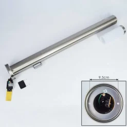 Borne Lumineuse Sessa Nickel Mat, 1 Lumiere, Detecteur De Mouvement