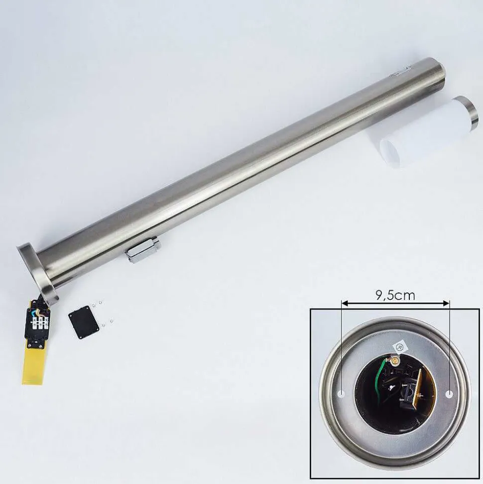 Borne Lumineuse Sessa Nickel Mat, 1 Lumiere, Detecteur De Mouvement