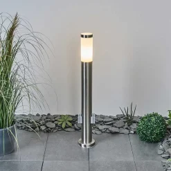 Borne Lumineuse Sessa Nickel Mat, 1 Lumiere