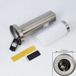 Borne Lumineuse Sessa Nickel Mat, 1 Lumiere, Detecteur De Mouvement