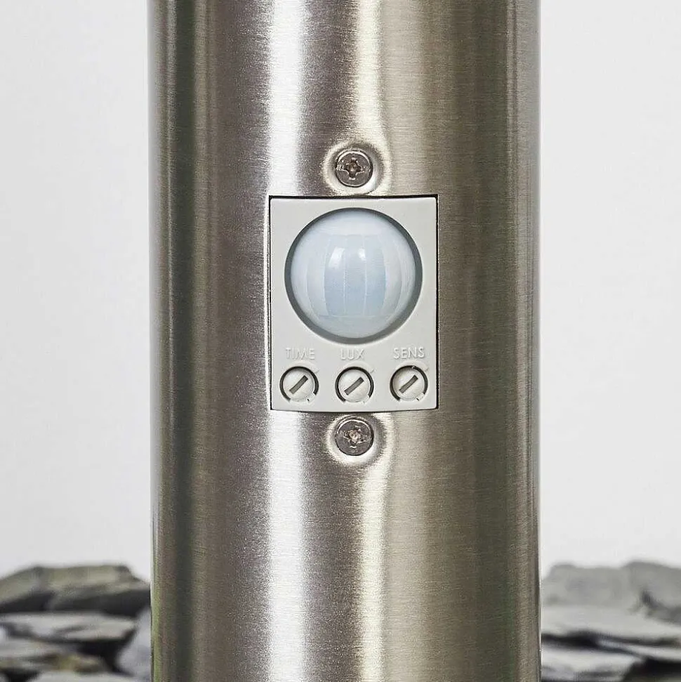 Borne Lumineuse Sessa Nickel Mat, 1 Lumiere, Detecteur De Mouvement