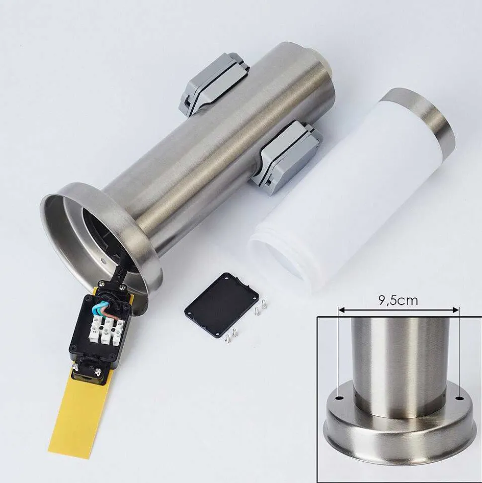 Borne Lumineuse Sessa Nickel Mat, 1 Lumiere