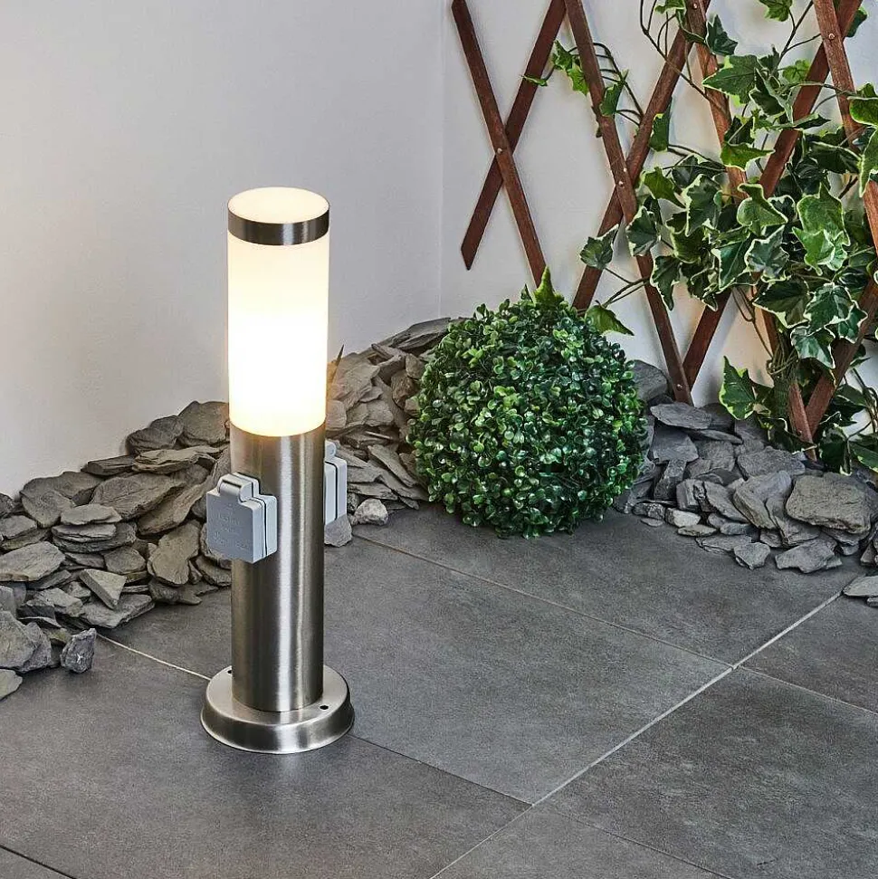 Borne Lumineuse Sessa Nickel Mat, 1 Lumiere