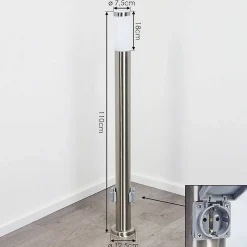 Borne Lumineuse Sessa Nickel Mat, 1 Lumiere