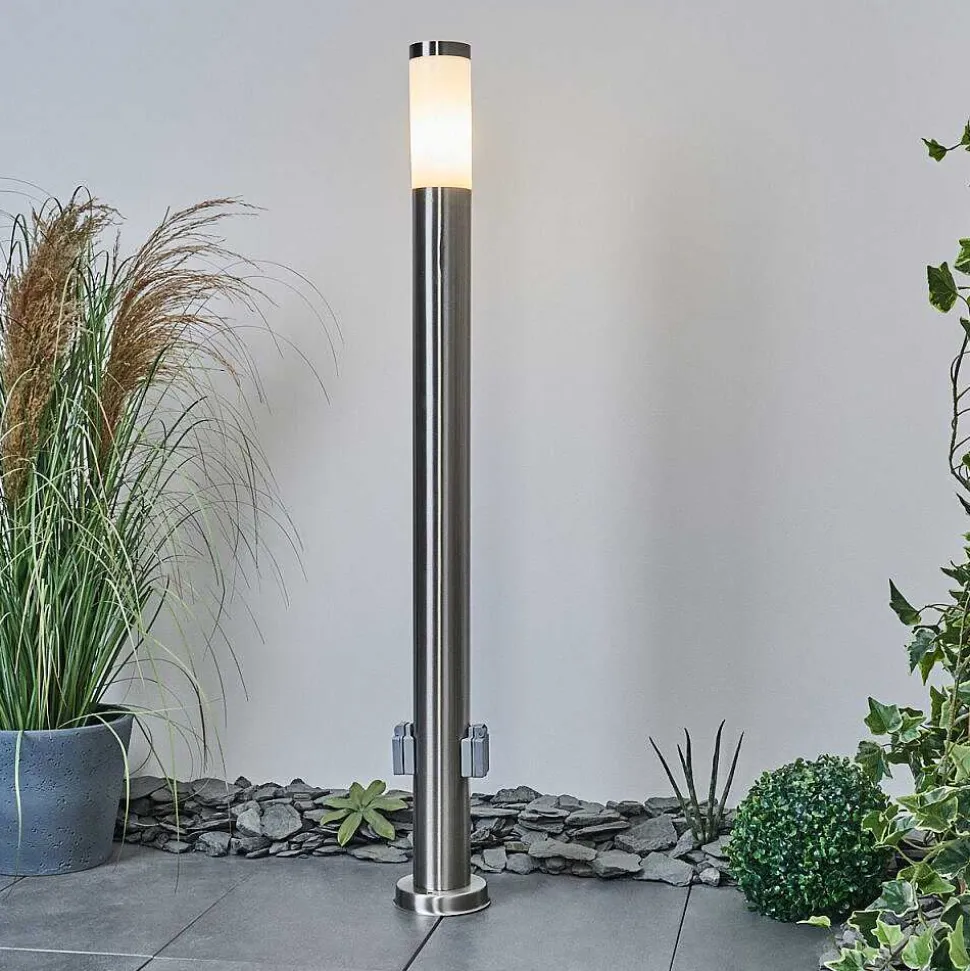 Borne Lumineuse Sessa Nickel Mat, 1 Lumiere