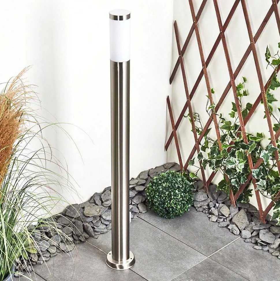 Borne Lumineuse Sessa Nickel Mat, 1 Lumiere