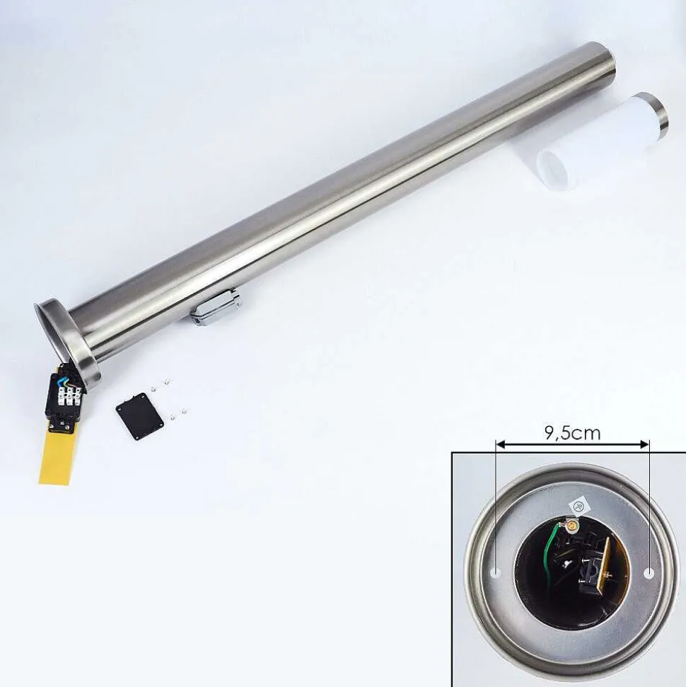 Borne Lumineuse Sessa Nickel Mat, 1 Lumiere