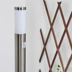 Borne Lumineuse Sessa Nickel Mat, 1 Lumiere, Detecteur De Mouvement