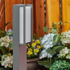 Borne Lumineuse Skove Led Anthracite, 1 Lumiere, Changeur De Couleurs