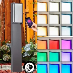 Borne Lumineuse Skove Led Anthracite, 1 Lumiere, Changeur De Couleurs