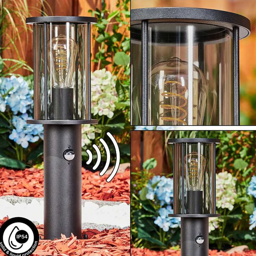 Borne Lumineuse Sumalao Noir, 1 Lumiere, Detecteur De Mouvement