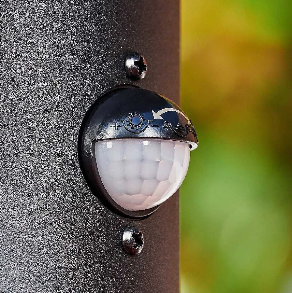 Borne Lumineuse Sumalao Noir, 1 Lumiere, Detecteur De Mouvement