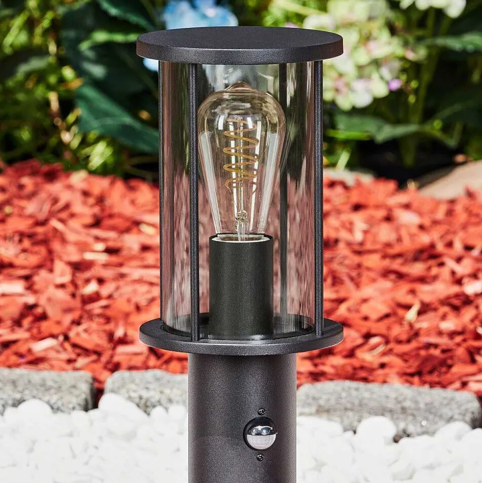 Borne Lumineuse Sumalao Noir, 1 Lumiere, Detecteur De Mouvement