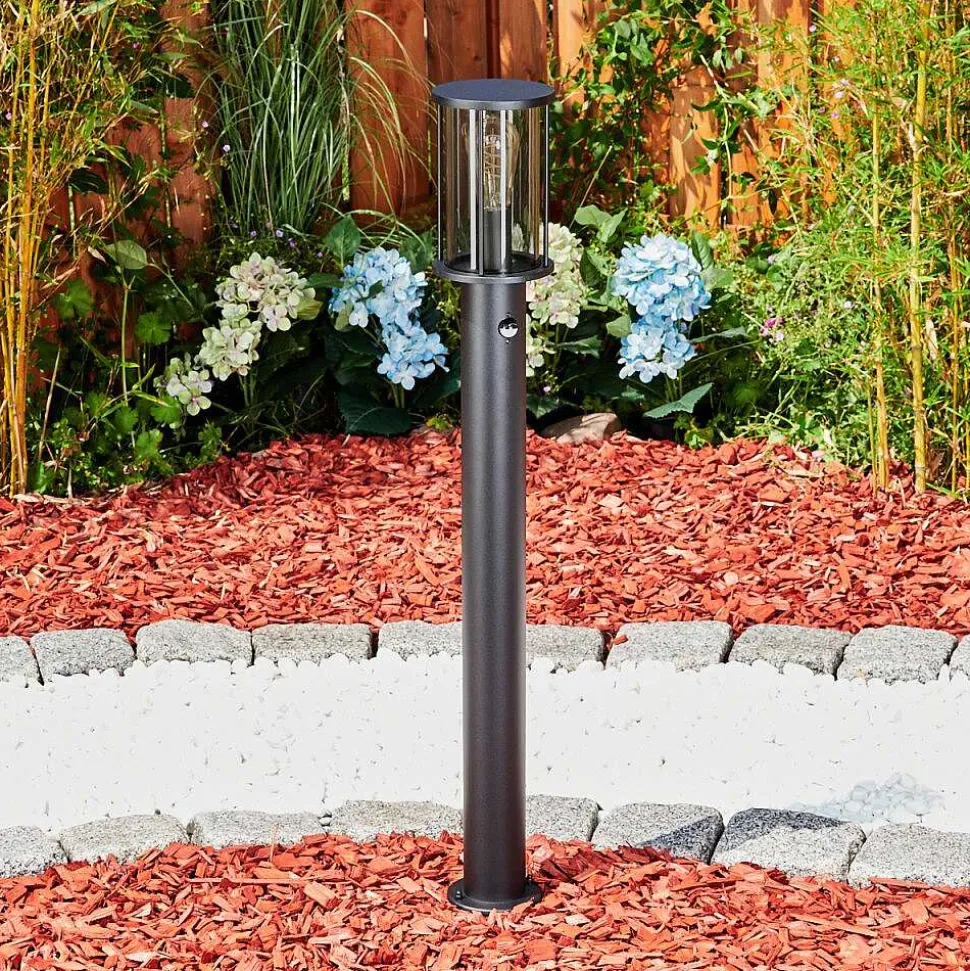 Borne Lumineuse Sumalao Noir, 1 Lumiere, Detecteur De Mouvement