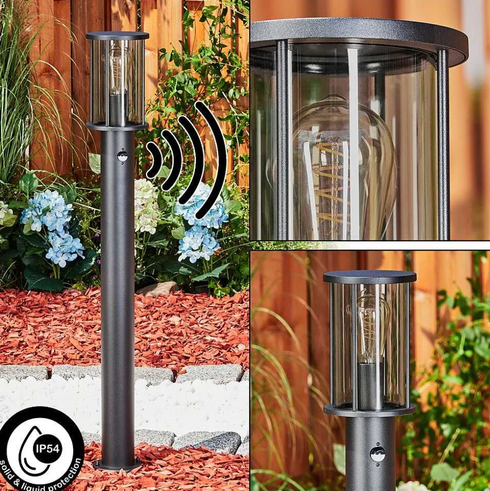 Borne Lumineuse Sumalao Noir, 1 Lumiere, Detecteur De Mouvement