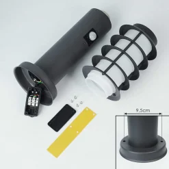 Borne Lumineuse Tunes Anthracite, 1 Lumiere, Detecteur De Mouvement