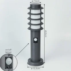 Borne Lumineuse Tunes Anthracite, 1 Lumiere, Detecteur De Mouvement