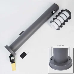 Borne Lumineuse Tunes Anthracite, 1 Lumiere, Detecteur De Mouvement