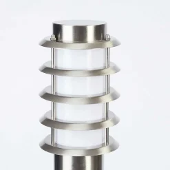 Borne Lumineuse Tunes Nickel Mat, 1 Lumiere, Detecteur De Mouvement