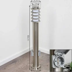 Borne Lumineuse Tunes Nickel Mat, 1 Lumiere