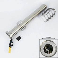 Borne Lumineuse Tunes Nickel Mat, 1 Lumiere