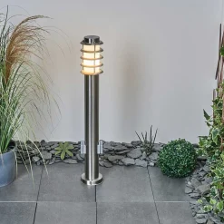 Borne Lumineuse Tunes Nickel Mat, 1 Lumiere