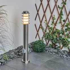 Borne Lumineuse Tunes Nickel Mat, 1 Lumiere