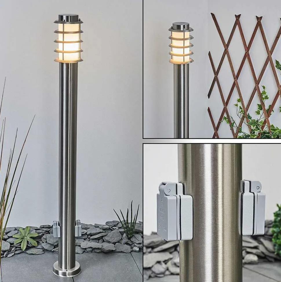 Borne Lumineuse Tunes Nickel Mat, 1 Lumiere