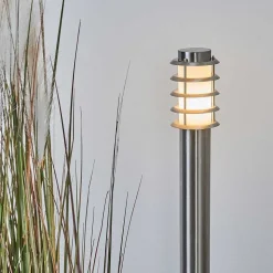 Borne Lumineuse Tunes Nickel Mat, 1 Lumiere