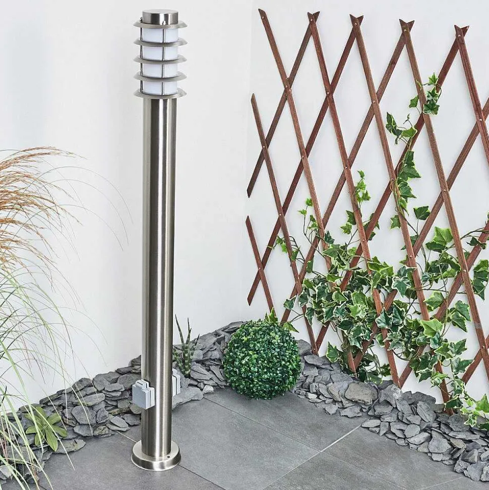 Borne Lumineuse Tunes Nickel Mat, 1 Lumiere