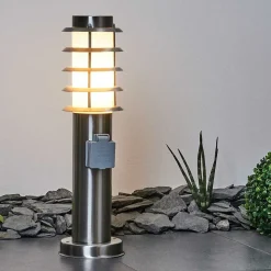 Borne Lumineuse Tunes Nickel Mat, 1 Lumiere