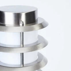 Borne Lumineuse Tunes Nickel Mat, 1 Lumiere, Detecteur De Mouvement