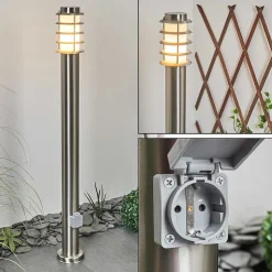 Borne Lumineuse Tunes Nickel Mat, 1 Lumiere