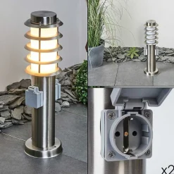 Borne Lumineuse Tunes Nickel Mat, 1 Lumiere