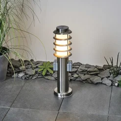 Borne Lumineuse Tunes Nickel Mat, 1 Lumiere