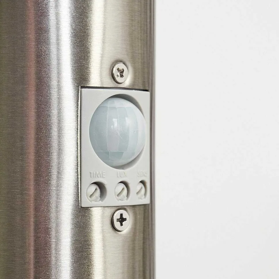 Borne Lumineuse Tunes Nickel Mat, 1 Lumiere, Detecteur De Mouvement