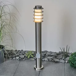 Borne Lumineuse Tunes Nickel Mat, 1 Lumiere