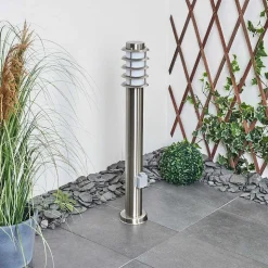 Borne Lumineuse Tunes Nickel Mat, 1 Lumiere