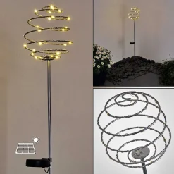 Borne Lumineuse Zermatt Led Argente, 28 Lumieres