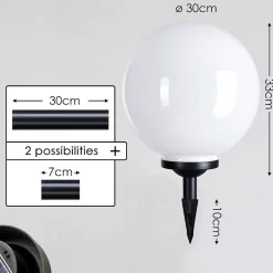 Boule Lumineuse Campinas Led Noir, Blanc, 1 Lumiere