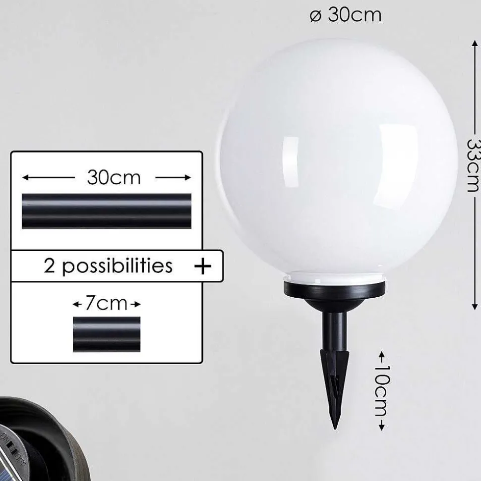 Boule Lumineuse Campinas Led Noir, Blanc, 1 Lumiere