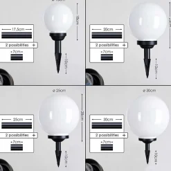 Boule Lumineuse Campinas Led Noir, Blanc, 1 Lumiere