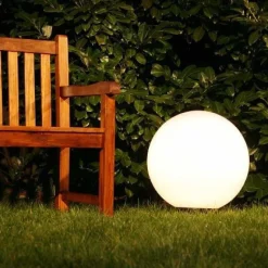 Boule Lumineuse De Jardin 40 Cm Blanc, 1 Lumiere