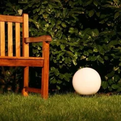 Boule Lumineuse De Jardin 20 Cm Blanc, 1 Lumiere