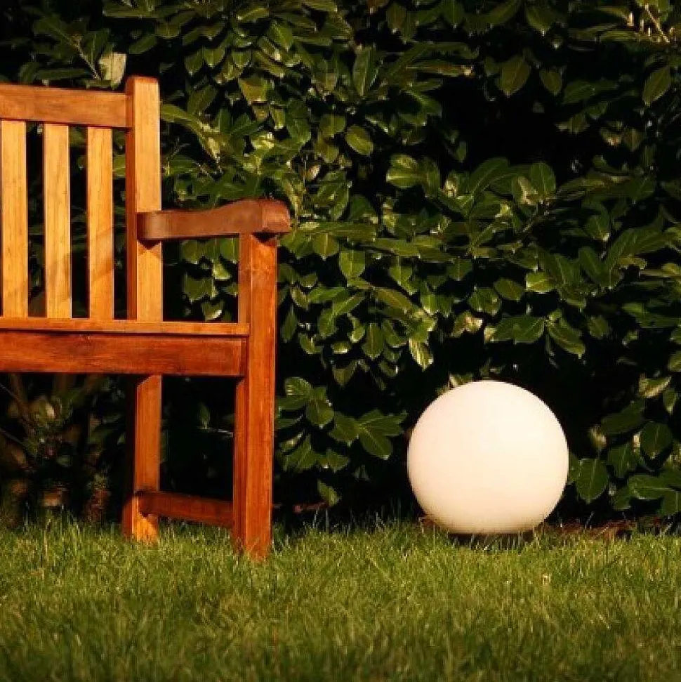 Boule Lumineuse De Jardin 20 Cm Blanc, 1 Lumiere