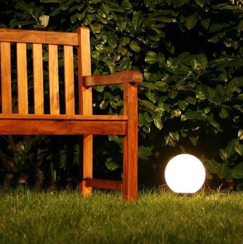 Boule Lumineuse De Jardin 20 Cm Blanc, 1 Lumiere