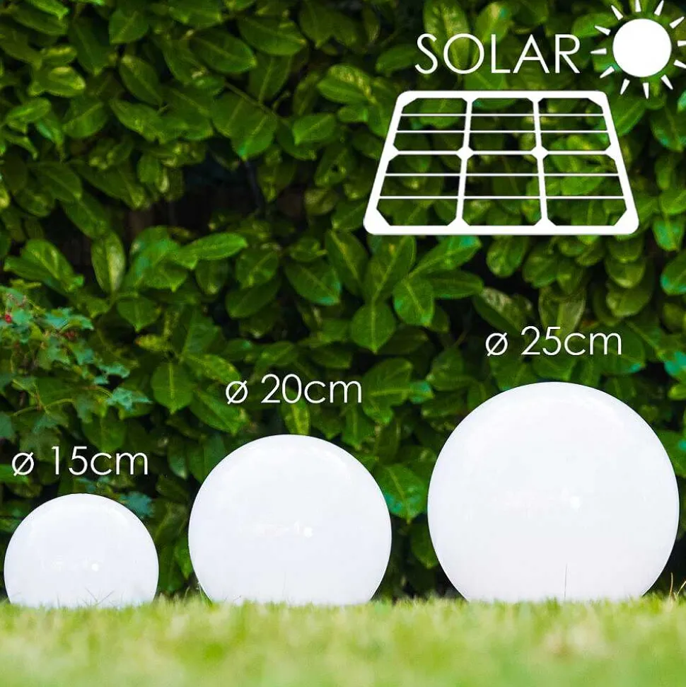 Boule Lumineuse Solar Led Acier Inoxydable, 2 Lumieres