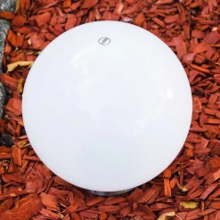 Boule Lumineuse Solar Led Acier Inoxydable, 2 Lumieres