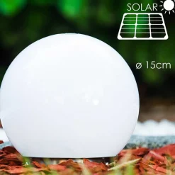 Boule Lumineuse Solar Led Acier Inoxydable, 2 Lumieres